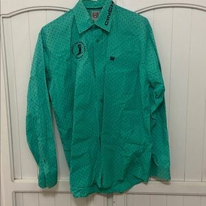 Cinch Aqua Geometric Shirt Fresh from the dry cleaner. Worn once.